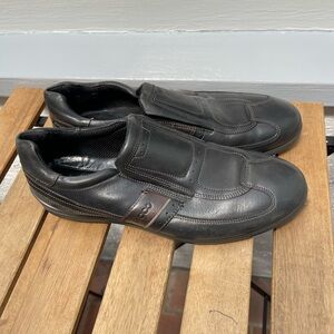 Ecco chander men all leather shoes loafers slip on size 43 US 9.5